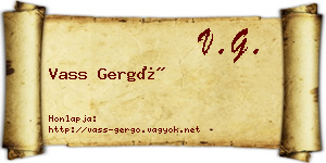 Vass Gergő névjegykártya